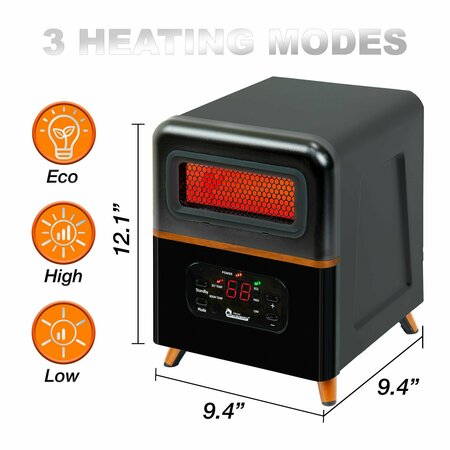 Dr Infrared Heater Dual Heating Hybrid Space Heater, 1500-Watt with Remote DR-978